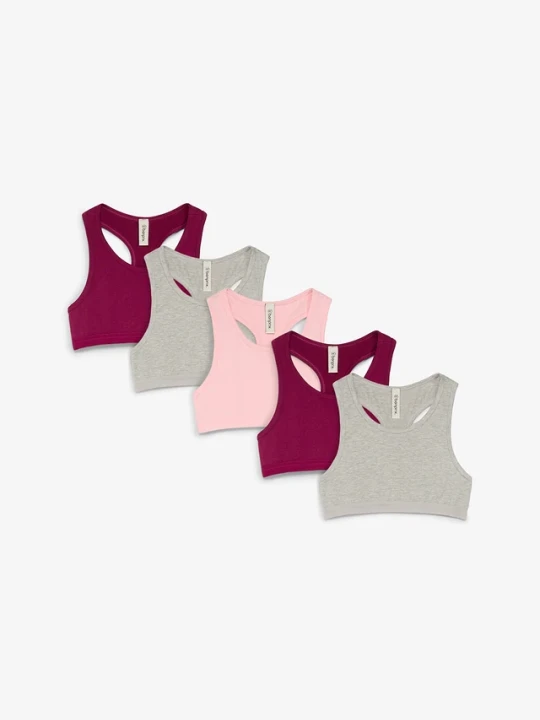 Zdjęcie produktu Biustonosz bustier z miękkiej mieszanki bawełny organicznej (5 szt.) BonPrix różowy