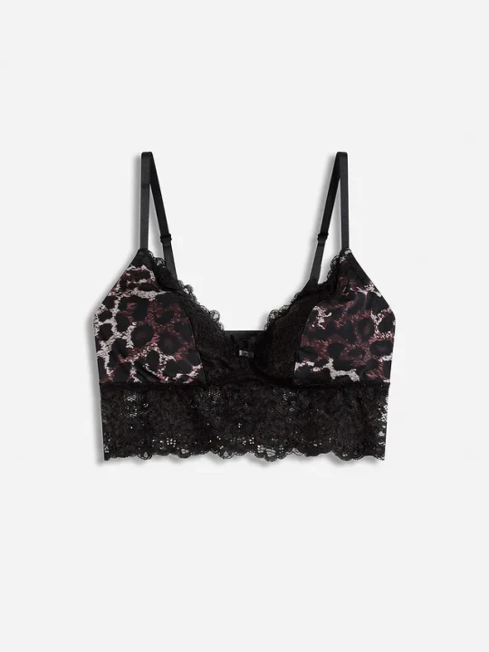 Zdjęcie produktu Biustonosz bustier z trójkątnymi miseczkami z koronką BonPrix czarny