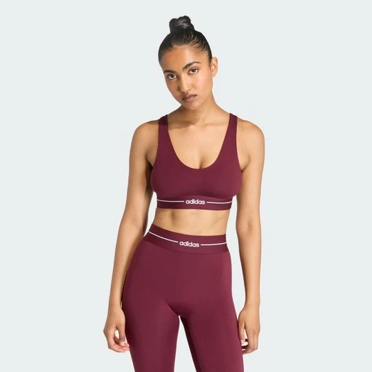 Zdjęcie produktu Biustonosz Hyperglam Light Support Adidas bordowy