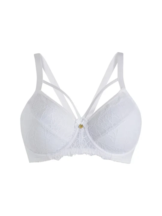 Zdjęcie produktu Biustonosz minimizer z delikatną koronką BonPrix biały