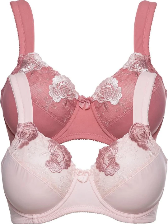 Zdjęcie produktu Biustonosz minimizer z wyściełanymi ramiączkami (2 szt.) BonPrix różowy