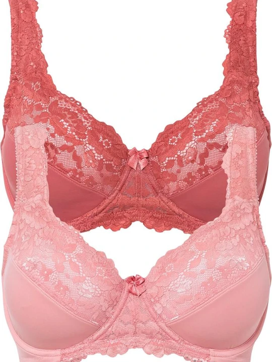 Zdjęcie produktu Biustonosz minimizer z wyściełanymi ramiączkami (2 szt.) BonPrix różowy