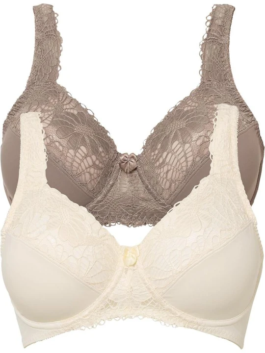 Zdjęcie produktu Biustonosz minimizer z wyściełanymi ramiączkami (2 szt.) BonPrix beżowy