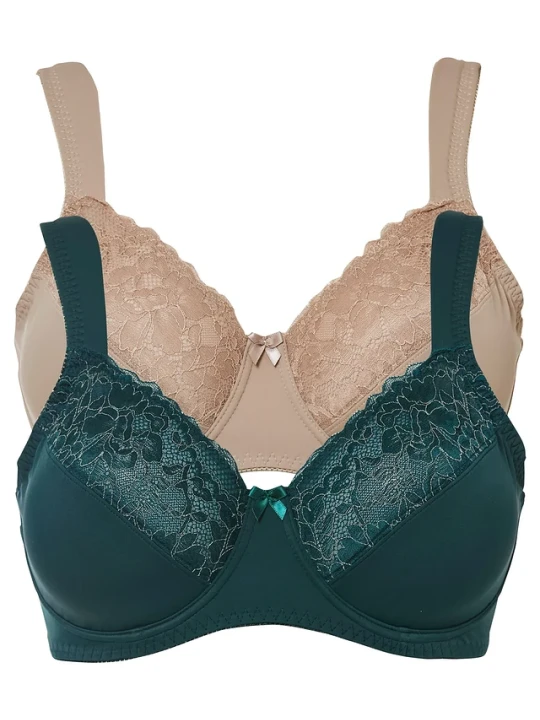 Zdjęcie produktu Biustonosz minimizer z wyściełanymi ramiączkami (2 szt.) BonPrix zielony