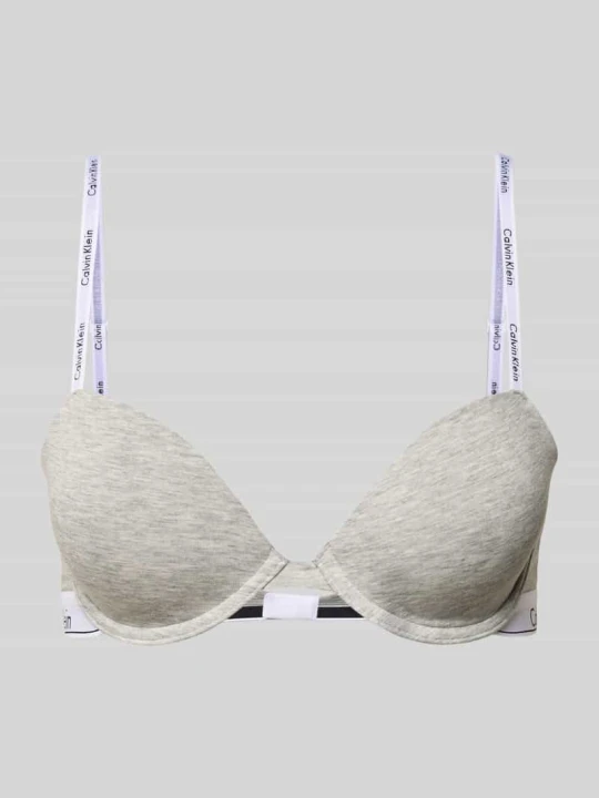 Zdjęcie produktu Biustonosz na cienkich ramiączkach z logo model ‘Demi’ Calvin Klein Jasnoszary