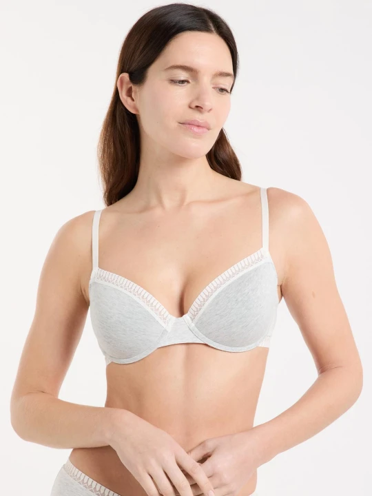 Zdjęcie produktu Biustonosz nr 4 - Lekkie wypełnienie z bawełny Etam gris pale