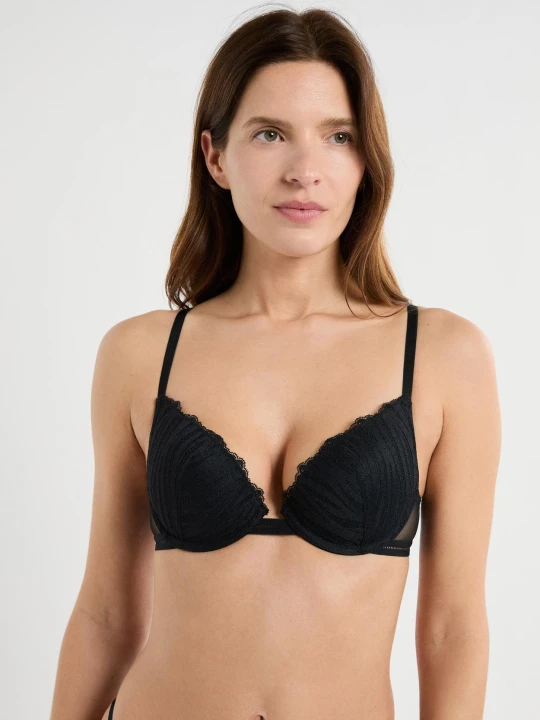 Zdjęcie produktu Biustonosz nr 2 - Push-up z głębokim dekoltem Etam czarny