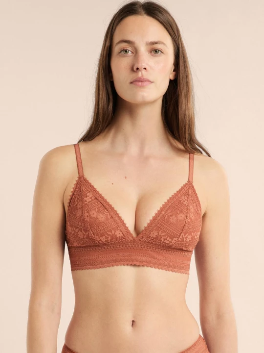 Zdjęcie produktu Biustonosz nr 8 - Trójkątny bez fiszbinów z koronki Etam Blush