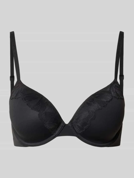 Zdjęcie produktu Biustonosz o kroju regular fit z obszyciem koronką model ‘Cove’ Calvin Klein Czarny