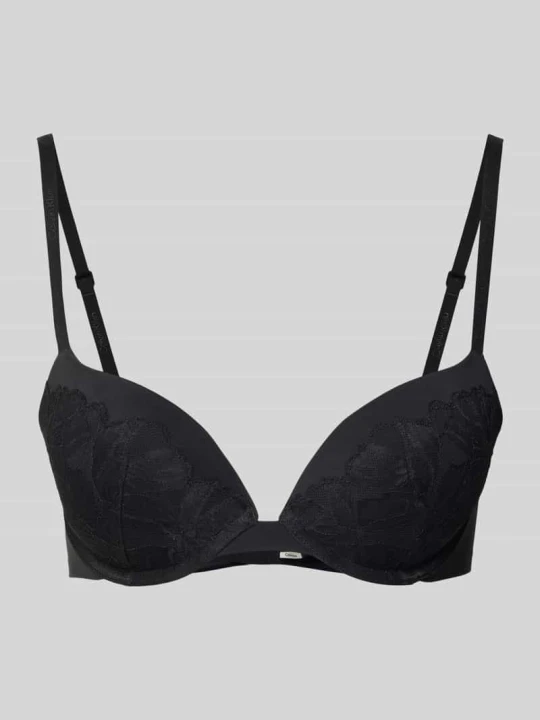 Zdjęcie produktu Biustonosz o kroju regular fit z obszyciem koronką model ‘Plunge’ Calvin Klein Czarny