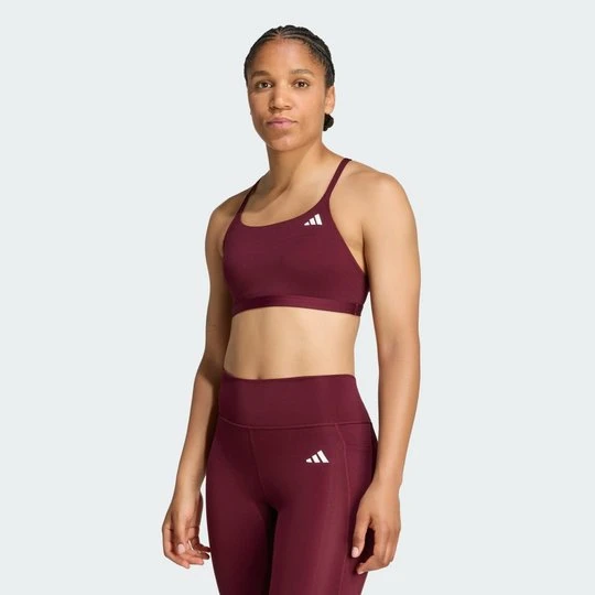 Zdjęcie produktu Biustonosz Optime Essentials Workout Light Support Adidas bordowy
