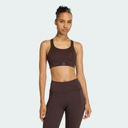 Zdjęcie produktu Biustonosz Optime Workout High Support Adidas Aurora Coffee