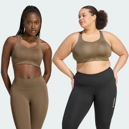 Zdjęcie produktu Biustonosz Optime Workout High Support Adidas Khaki Six