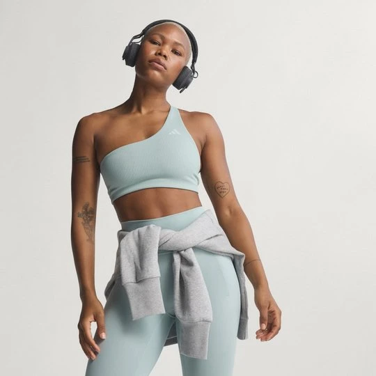 Zdjęcie produktu Biustonosz Optime Workout Rib One Shoulder Light Support Adidas Wonder Sage