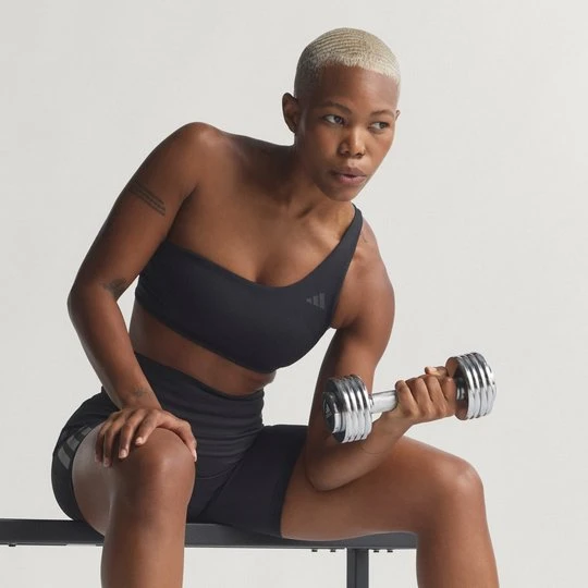 Zdjęcie produktu Biustonosz Optime Workout Rib One Shoulder Light Support Adidas czarny