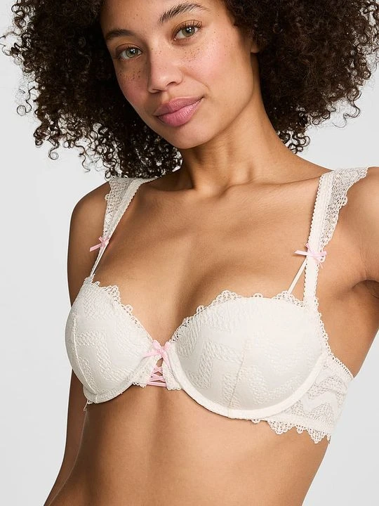 Zdjęcie produktu PINK Biustonosz push-up balconette PINK Wink Victoria's Secret Biały