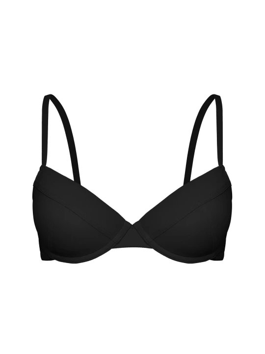 Zdjęcie produktu Biustonosz push-up SLAY czarny z dekoracyjnymi cięciami Esotiq