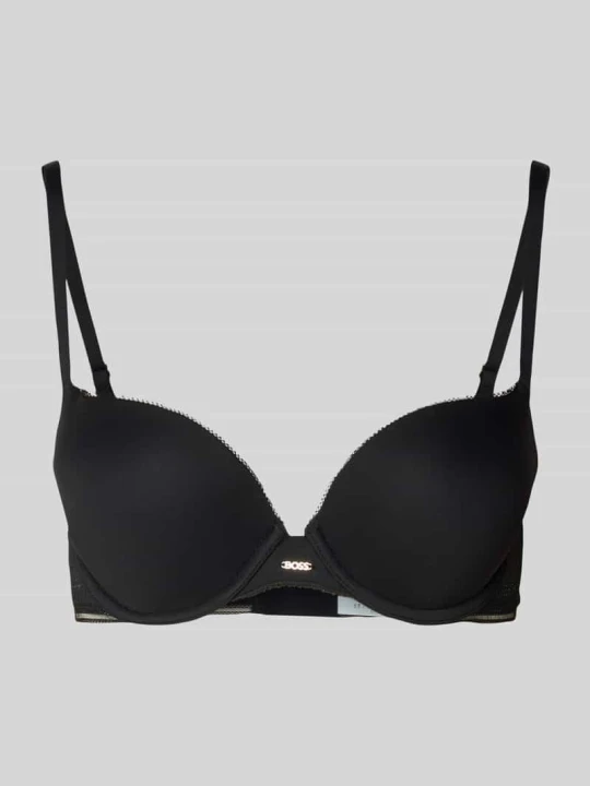 Zdjęcie produktu Biustonosz push up z obszyciem koronką model ‘PURE’ Boss Czarny