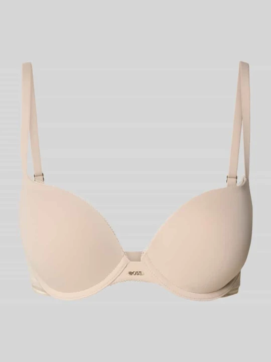 Zdjęcie produktu Biustonosz push up z obszyciem koronką model ‘PURE’ Boss Beżowy