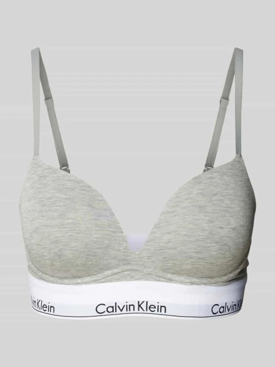Zdjęcie produktu Biustonosz push up z pasem z logo model ‘MODERN CTN’ Calvin Klein Jasnoszary