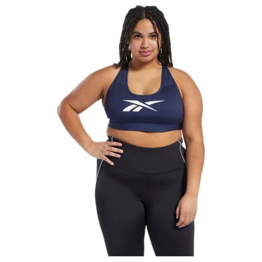 Zdjęcie produktu Biustonosz sportowy damski Hero Medium-Impact Racer Reebok Fitness Granatowy