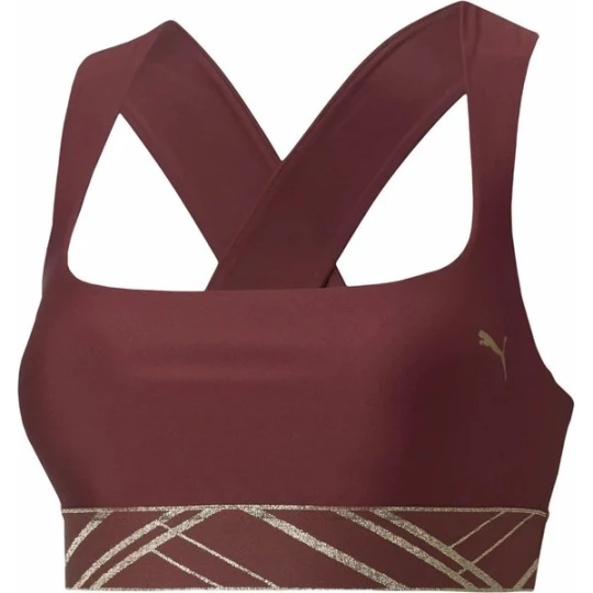 Zdjęcie produktu Biustonosz sportowy damski Mid Impact Deco Glam Puma Czerwony