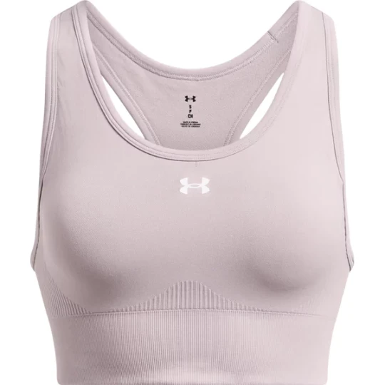 Zdjęcie produktu Biustonosz sportowy damski Vanish Seamless Mid Bra Under Armour Beżowy