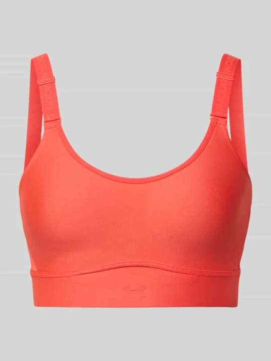 Zdjęcie produktu Biustonosz sportowy o kroju regular fit z nadruk z logo Model 'Infinity' Under Armour Czerwony