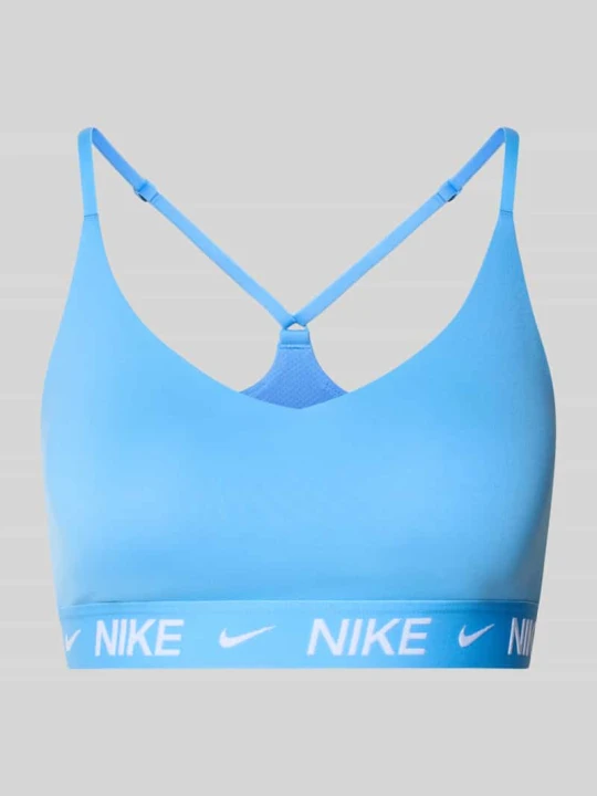 Zdjęcie produktu biustonosz sportowy o kroju slim fit z detal z logo model 'Indy' Nike Niebieski