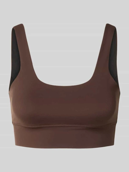 Zdjęcie produktu biustonosz sportowy o kroju slim fit z nadruk z logo model 'Freesoft' Varley Ciemnobrązowy