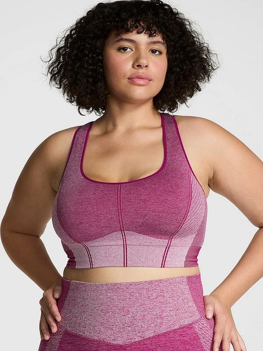 Zdjęcie produktu PINK Biustonosz sportowy o wydłużonym fasonie Victoria's Secret Fioletowy
