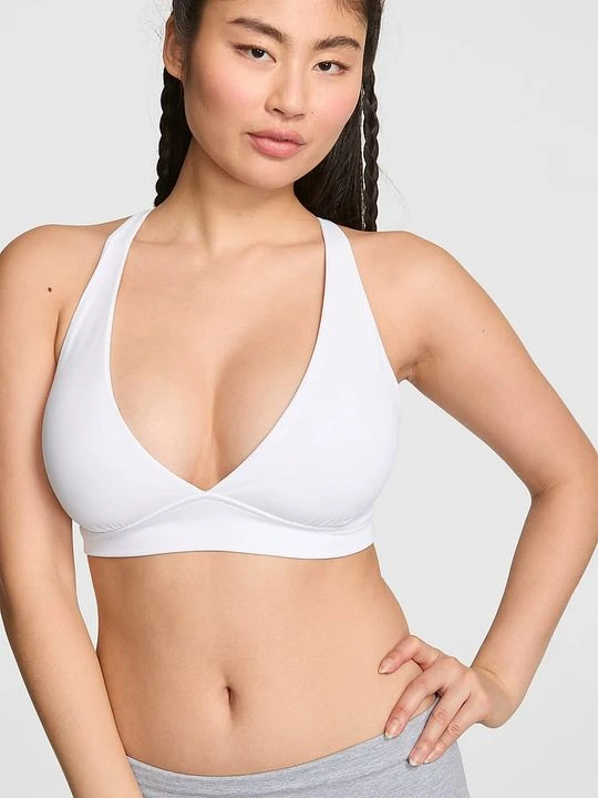 Zdjęcie produktu Biustonosz sportowy PINK Relay plunge criss cross Victoria's Secret Biały