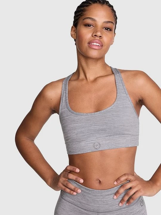Zdjęcie produktu PINK Biustonosz sportowy typu racerback Victoria's Secret Szary