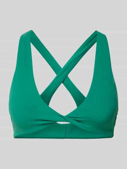 Zdjęcie produktu Biustonosz sportowy w kroju slim fit z detalem z logo P.E Nation Zielony