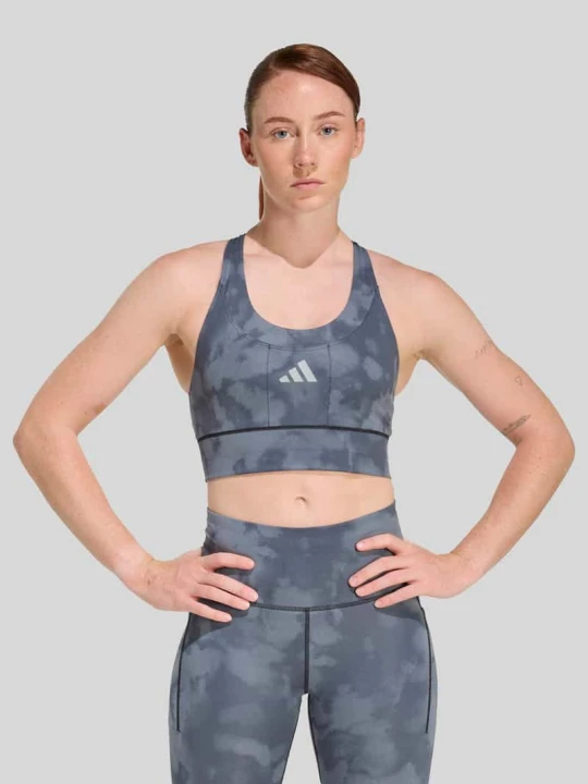 Zdjęcie produktu Biustonosz sportowy z nadrukiem z logo Adidas Czarny