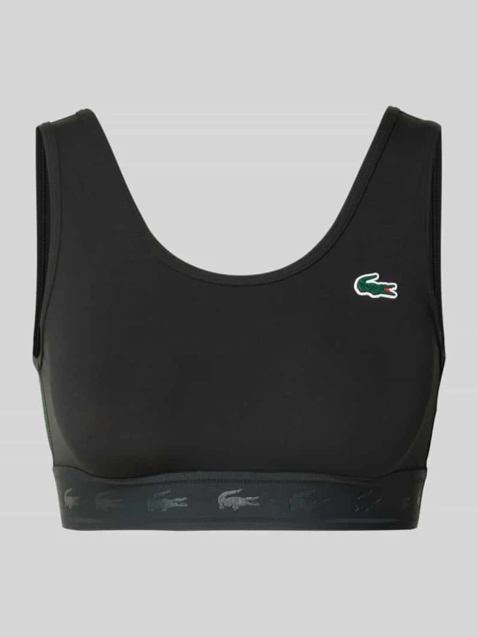 Zdjęcie produktu Biustonosz sportowy z naszywką z logo Lacoste Czarny