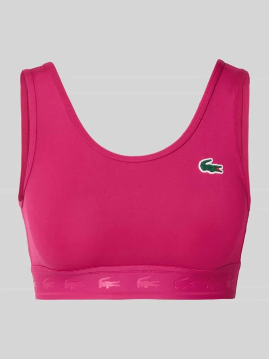 Zdjęcie produktu Biustonosz sportowy z naszywką z logo Lacoste Mocnoróżowy