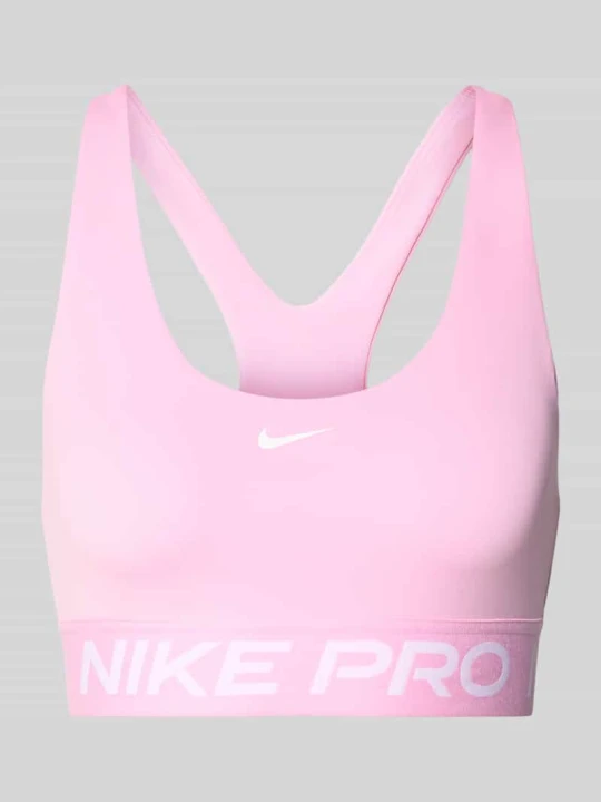 Zdjęcie produktu Biustonosz sportowy z pasem z logo Nike Różowy