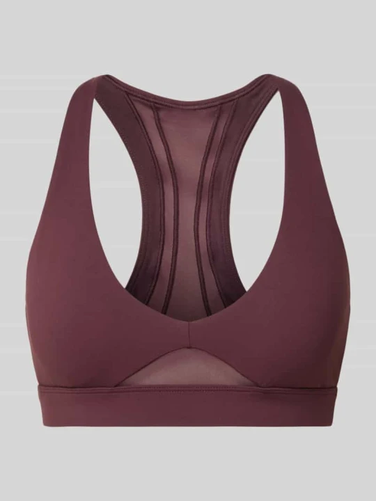 Zdjęcie produktu Biustonosz sportowy z półprzezroczystymi wstawkami model 'Pureluxe' Fabletics Bordowy