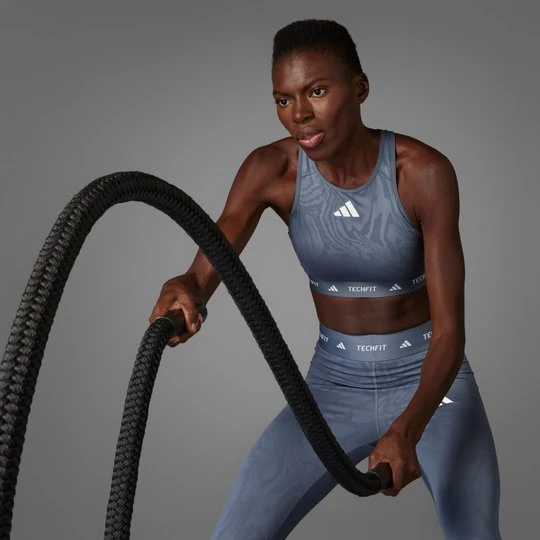 Zdjęcie produktu Biustonosz Techfit Medium-Support High-Neck Print Adidas Onix