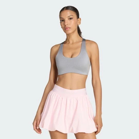 Zdjęcie produktu Biustonosz tenisowy Optime ze średnim wsparciem Adidas Grey Three