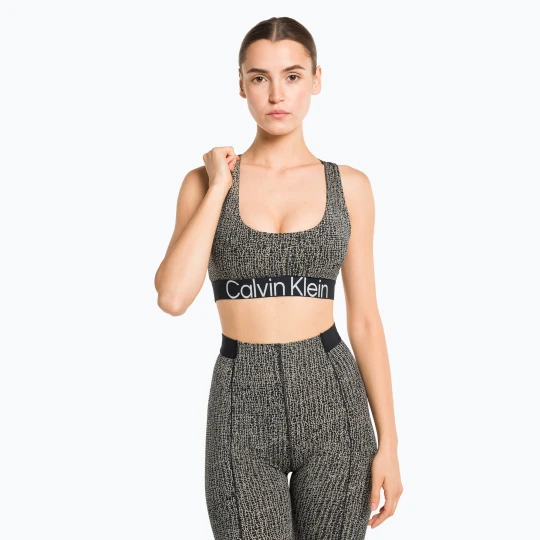 Zdjęcie produktu Biustonosz treningowy Calvin Klein Medium Support shocking print Czarny
