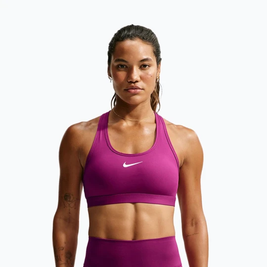 Zdjęcie produktu Biustonosz treningowy damski Nike Swoosh Medium Support true berry / white Fioletowy