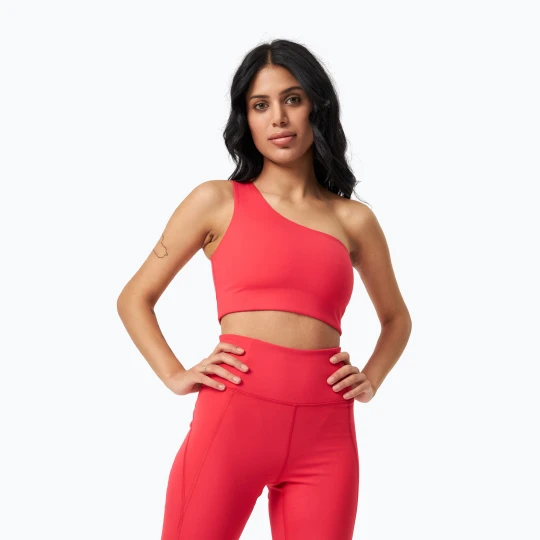 Zdjęcie produktu Biustonosz treningowy Girlfriend Collective Bianca One Shoulder cherry Różowy