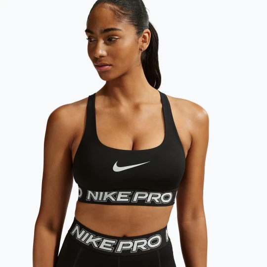 Zdjęcie produktu Biustonosz treningowy Nike Pro Light Support Non Padded black / white / metallic silver