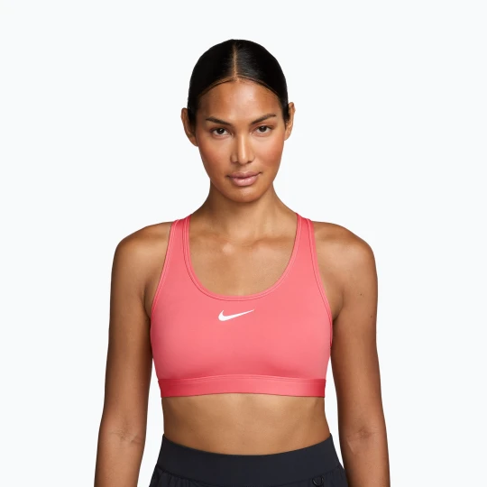 Zdjęcie produktu Biustonosz treningowy Nike Swoosh Medium Support sea coral / white Różowy