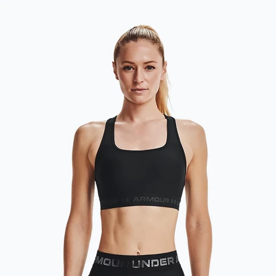 Zdjęcie produktu Biustonosz treningowy Under Armour Crossback Mid black/black/jet gray