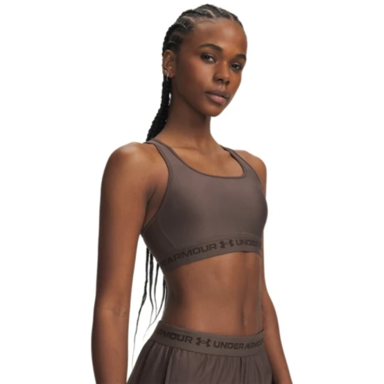 Zdjęcie produktu Biustonosz treningowy Under Armour Crossback Mid Bra - brązowy