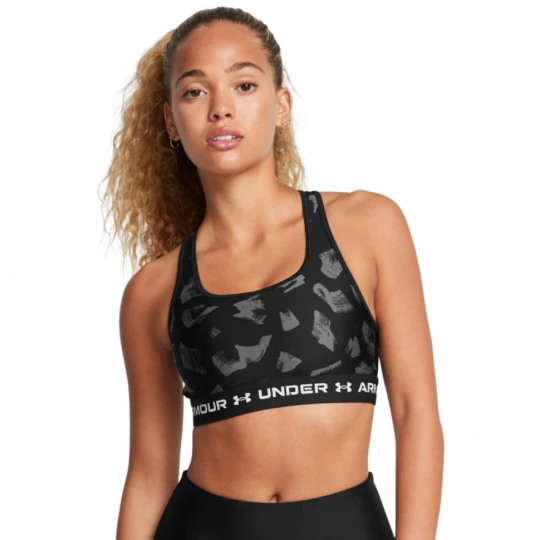 Zdjęcie produktu Biustonosz treningowy Under Armour Crossback Mid Print - czarny