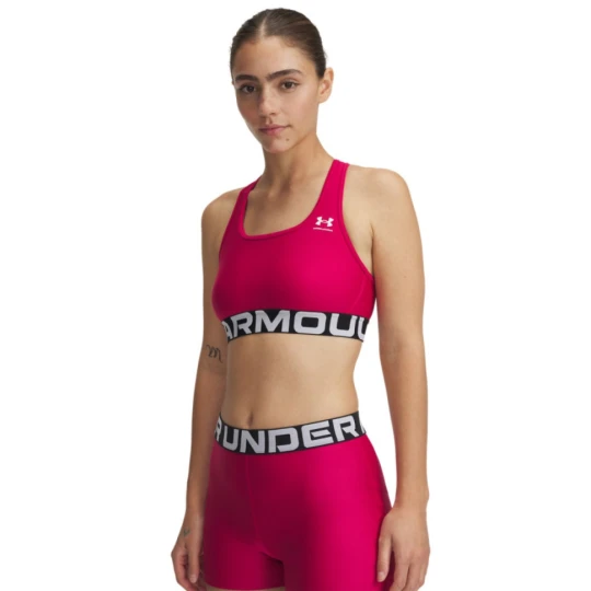 Zdjęcie produktu Biustonosz treningowy Under Armour UA Hg Authentics Mid Branded - różowy